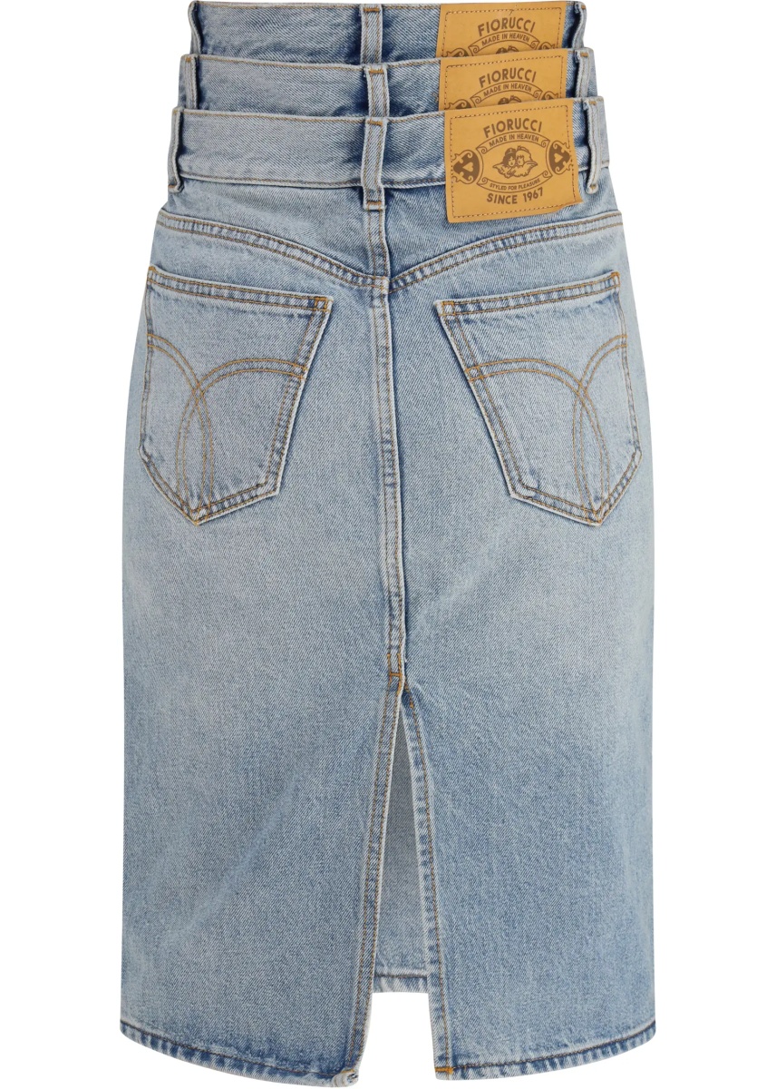 Fusta Midi denim Skirt with triple layer - Img 2