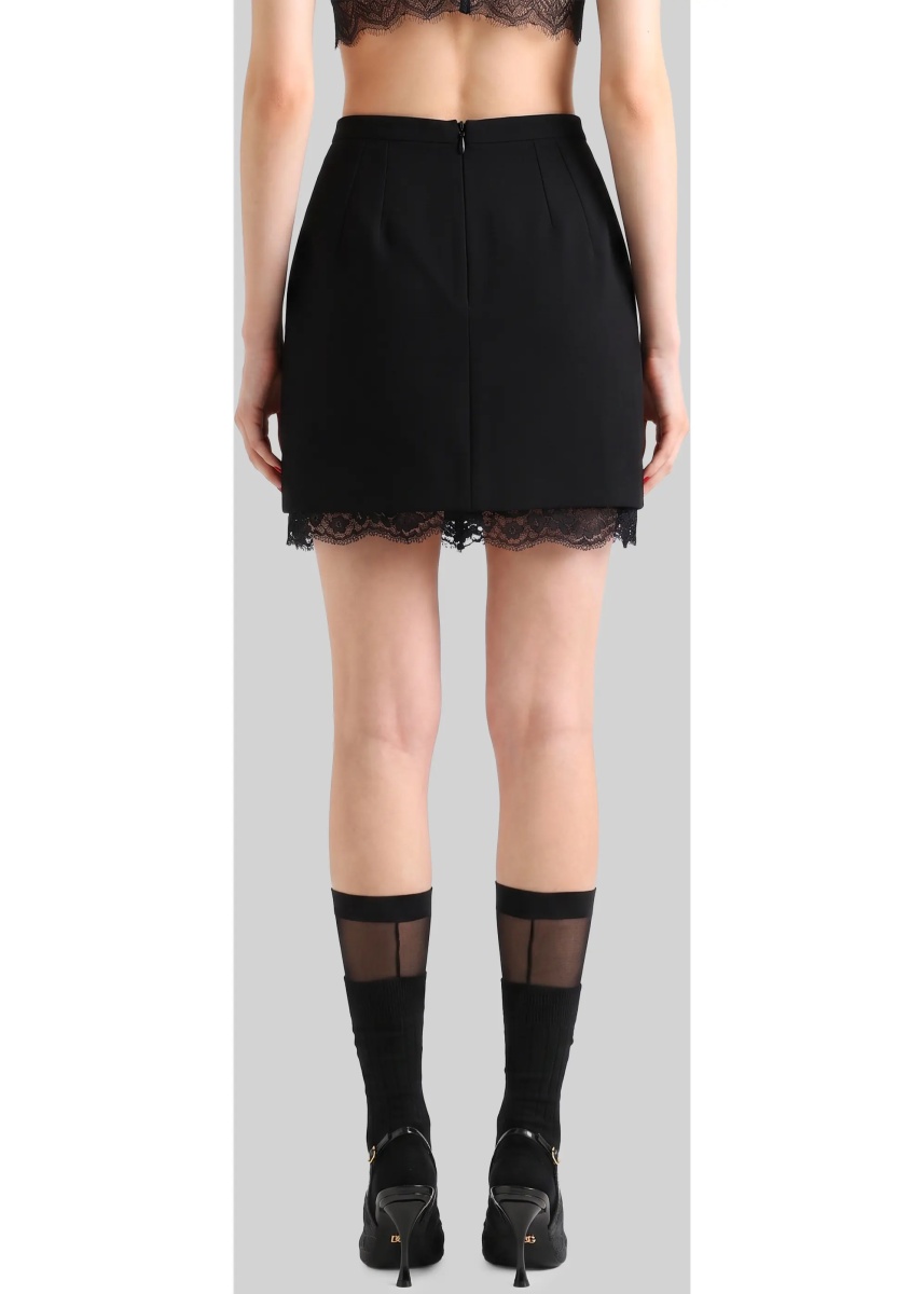 Fusta Mini Skirt In Wool Double Crêpe - Img 3