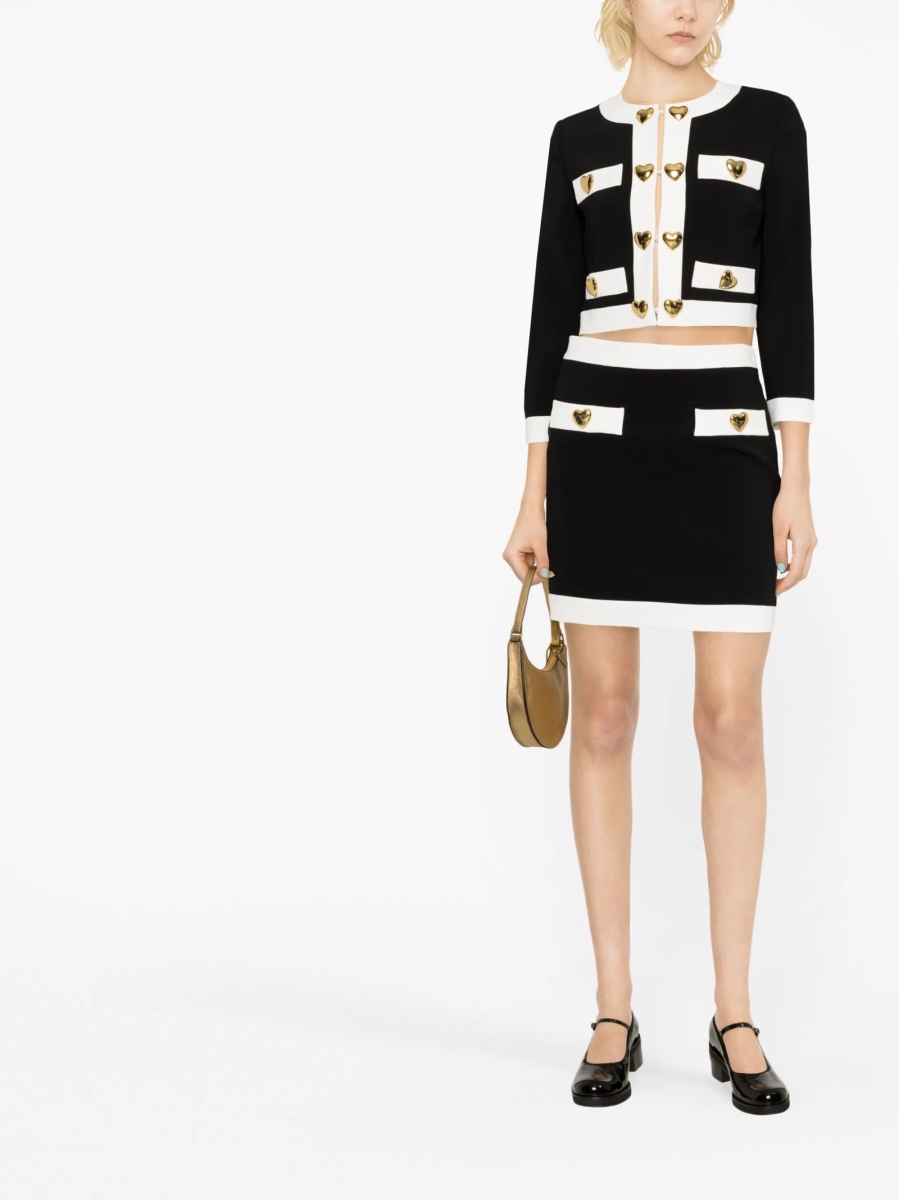 Fusta Moschino neagra din polyester si elastan - Img 2