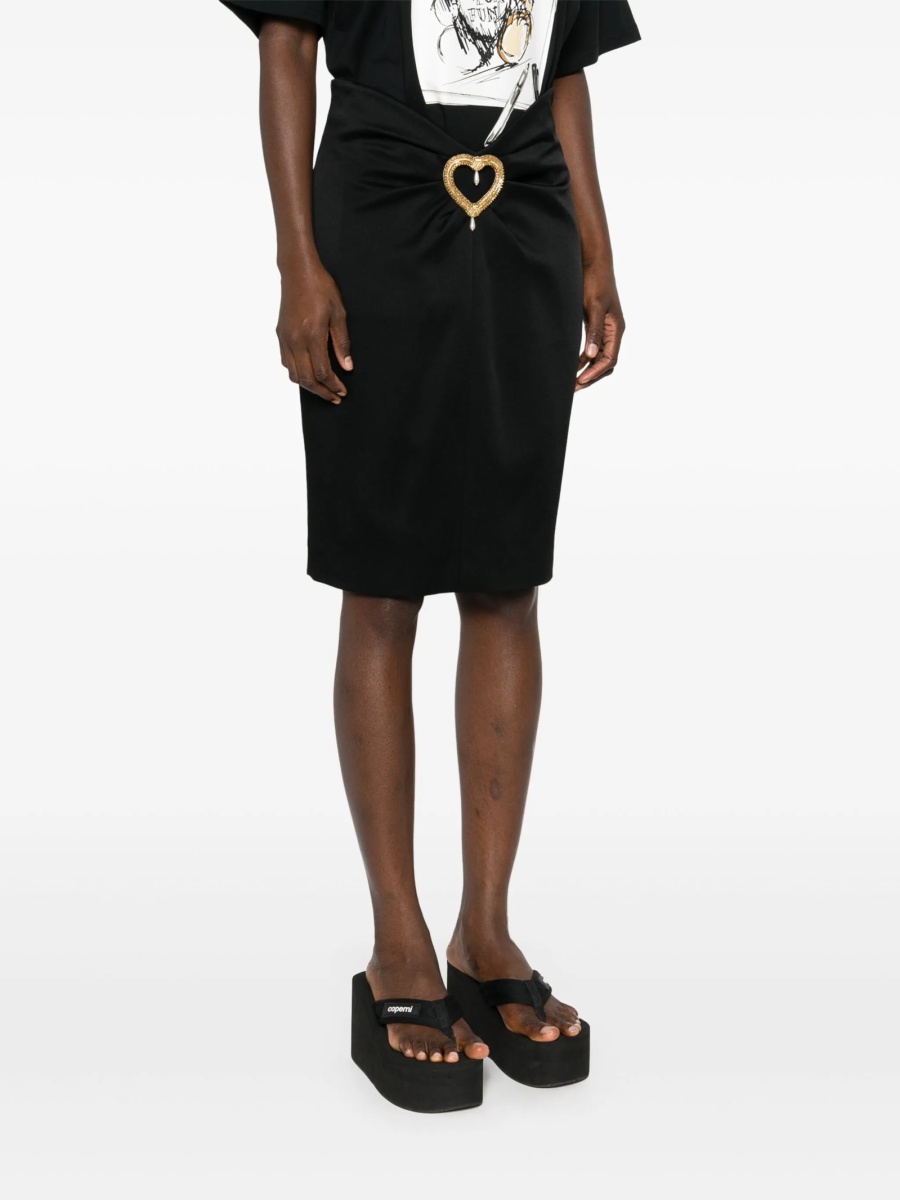 Fusta Moschino neagra din vascoza si acetat - Img 3