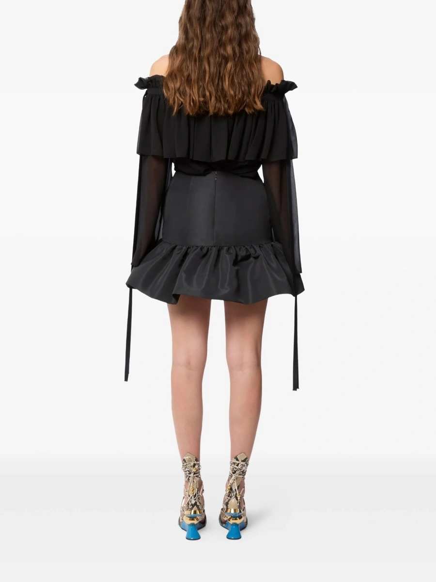 Fusta Nina Ricci neagra din poliester reciclat - Img 2