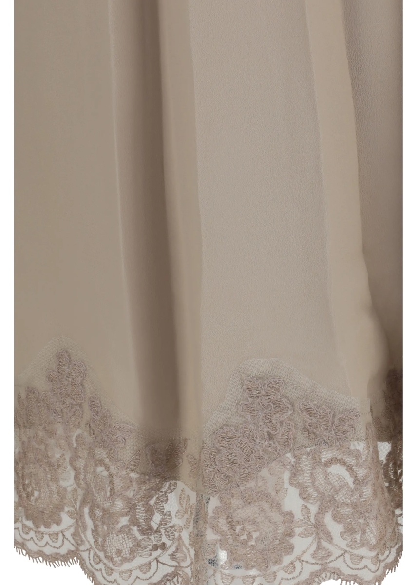 Fusta P.A.R.O.S.H. Silk blend midi Skirt with lace hem - Img 3
