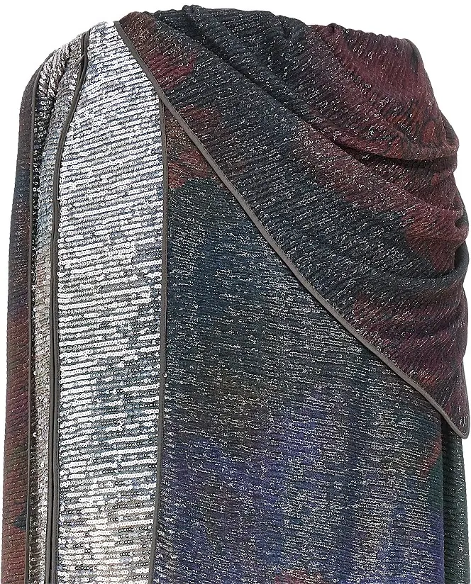 Fusta Sequinned draped midi skirt - Img 4