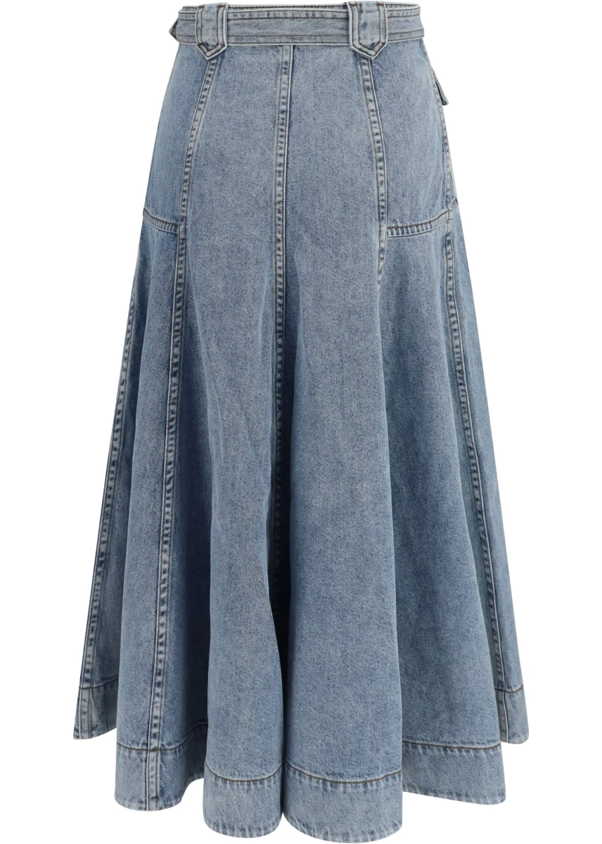 Fusta Utility Denim Midi Skirt - Img 2