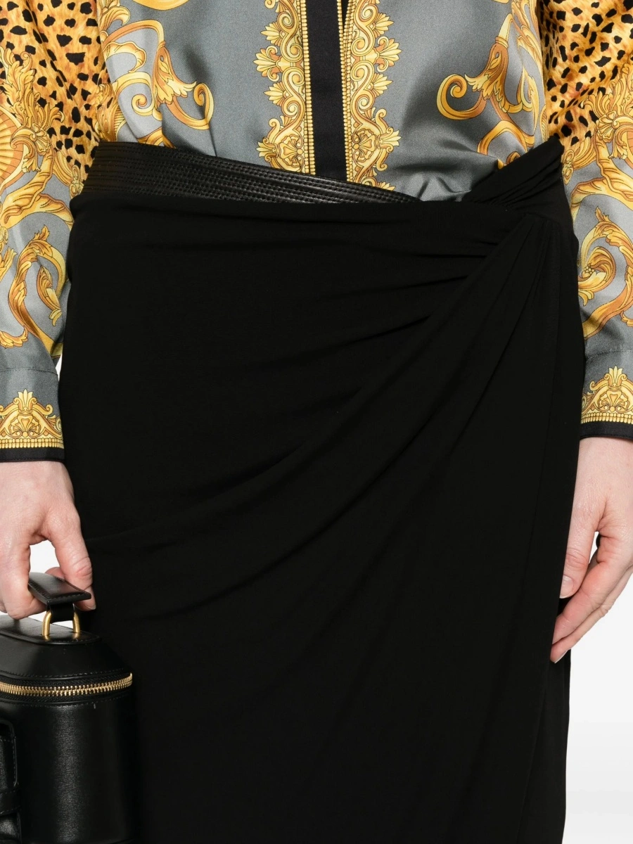 Fusta Versace neagra din elastan si vascoza - Img 5