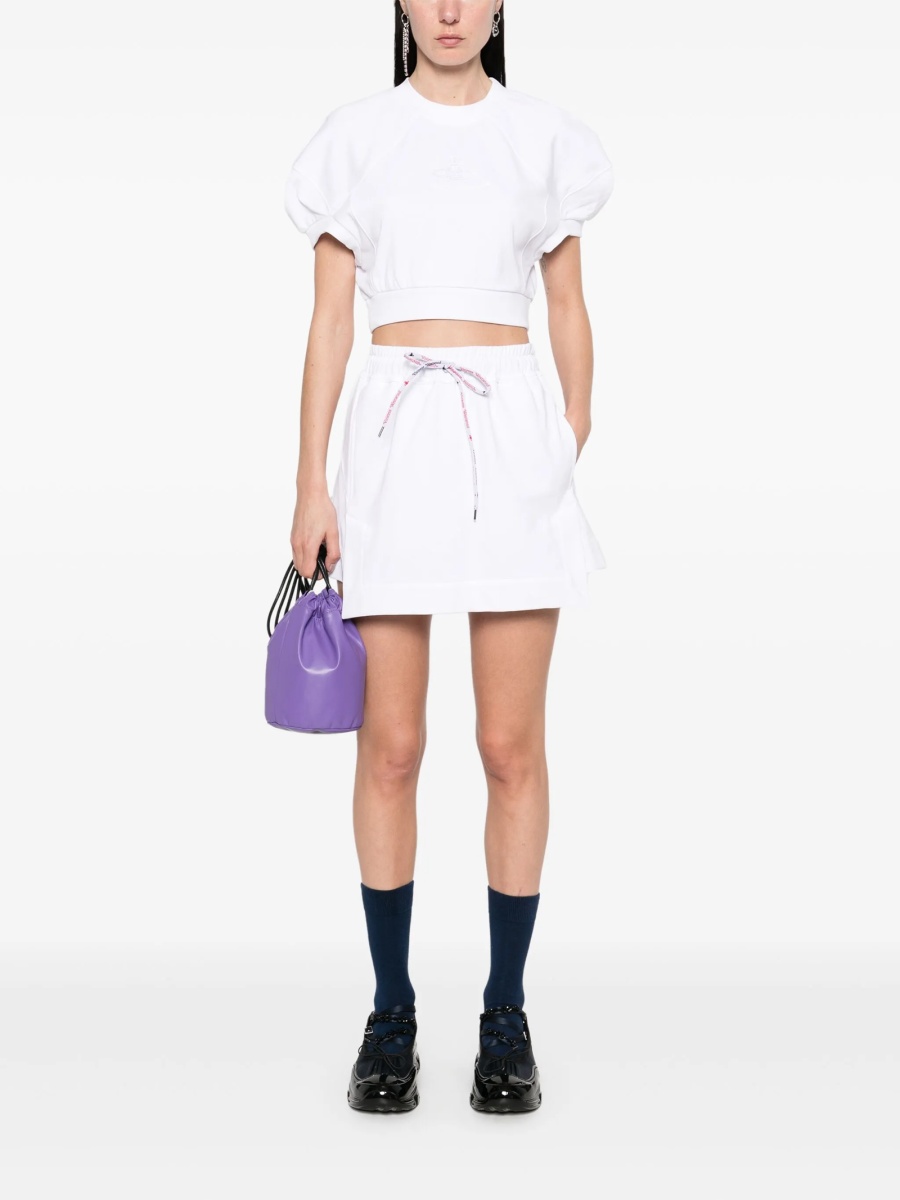 Fusta Vivienne Westwood alba din bumbac organic - Img 2