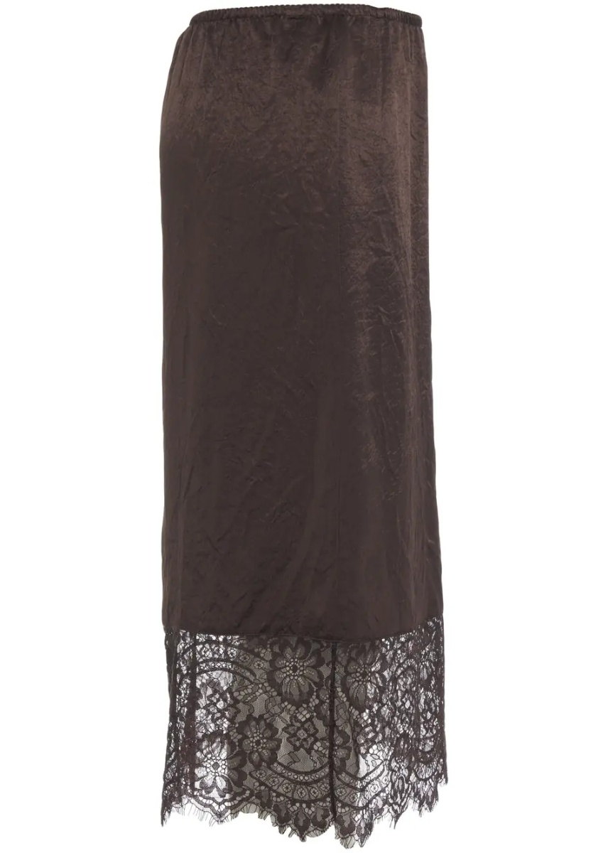 Fuste Satin skirt with lace details - Img 3