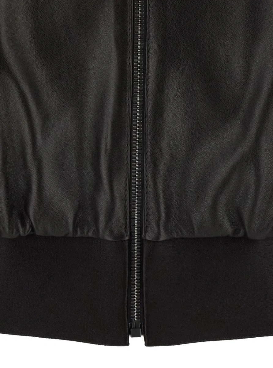 Geaca bomber Gucci neagra din piele - Img 3