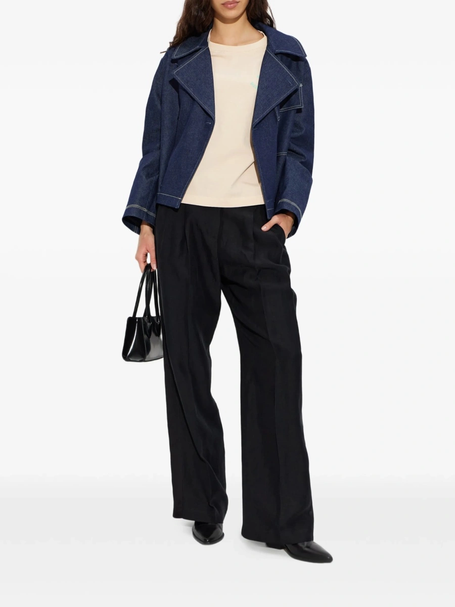 Geaca de blugi Paul Smith albastra din bumbac - Img 2