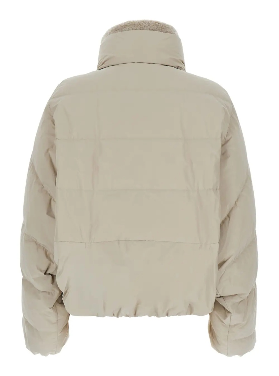 Geaca de Iarna Beige Down jacket with removable fur collar in Tech Fabric for women - Img 2