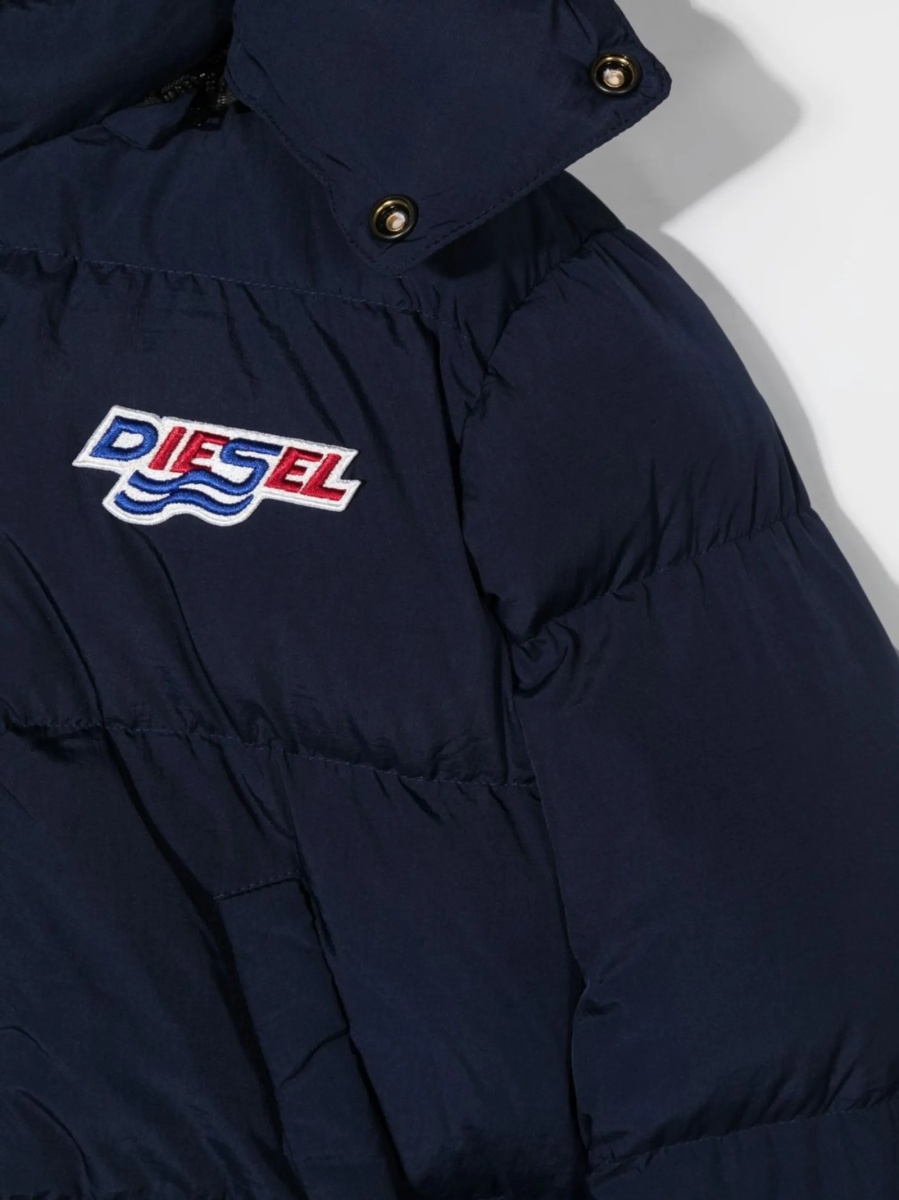 Geaca de iarna Diesel albastra din nylon - Img 3