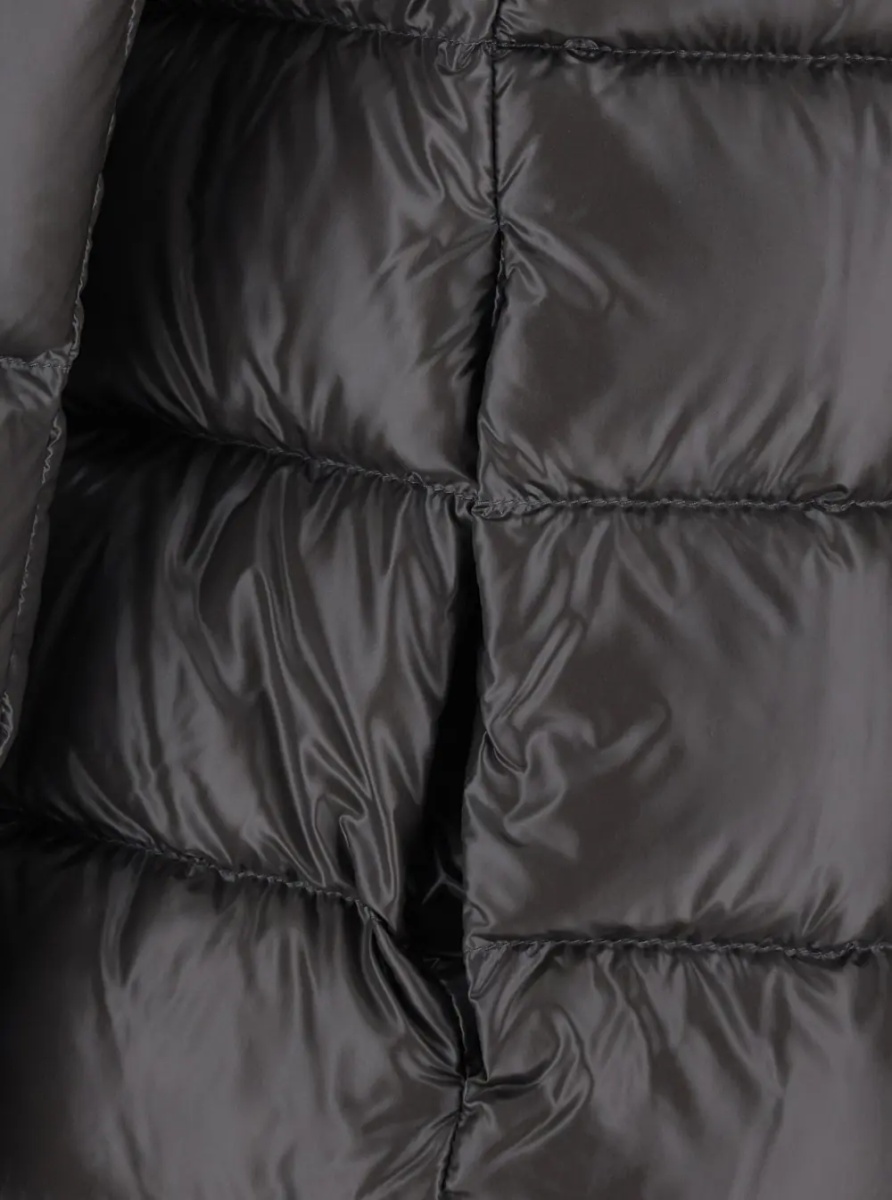 Geaca de Iarna 'Dora' Gray Down jacket with high collar and logo plaque on the back in tech fabric for women - Img 3