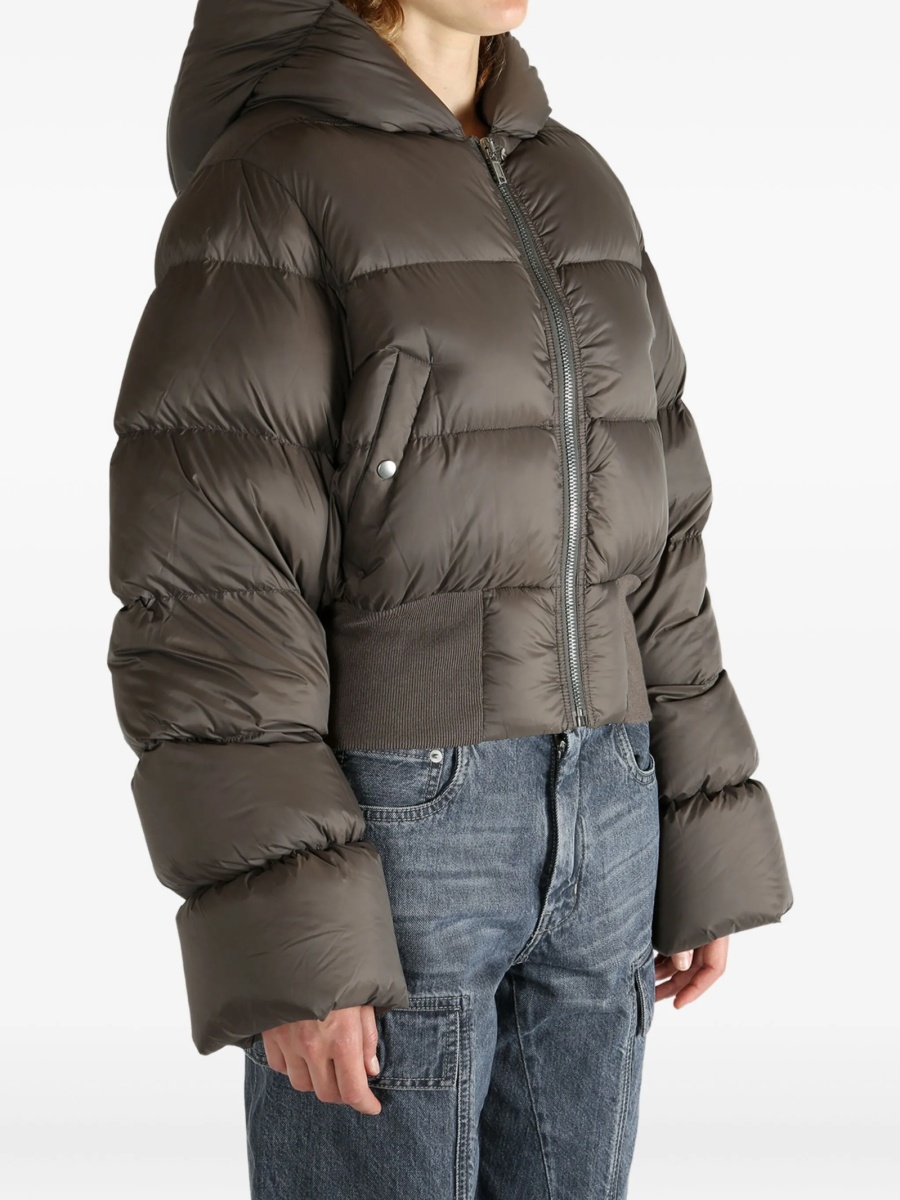 Geaca de iarna Rick Owens gri din lana si nylon - Img 4