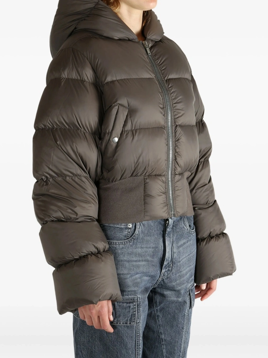 Geaca de iarna Rick Owens gri din lana si nylon - Img 4