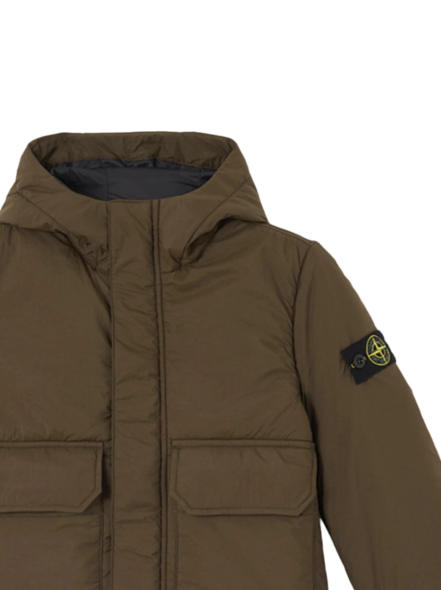 Geaca de iarna Stone Island verde din poliamida - Img 2