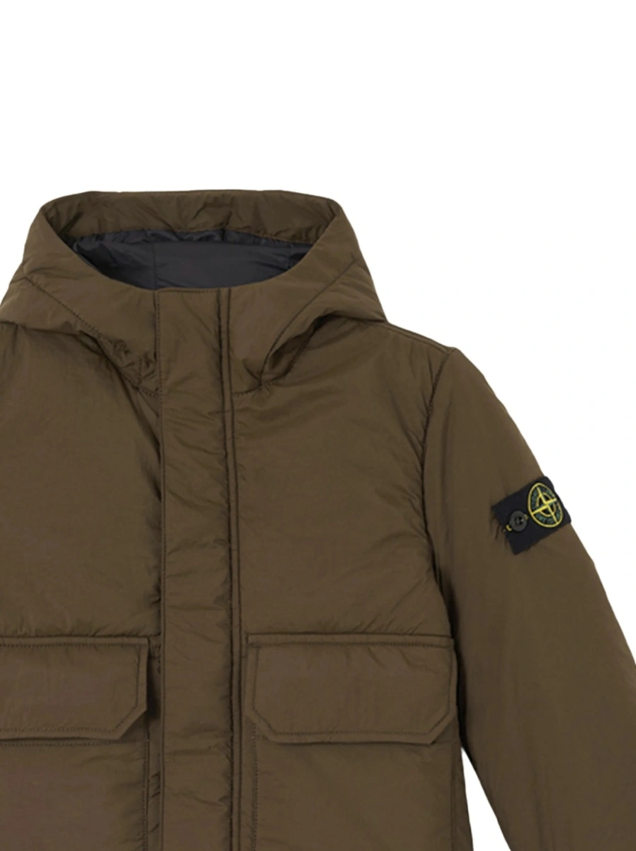 Geaca de iarna Stone Island verde din poliamida - Img 2