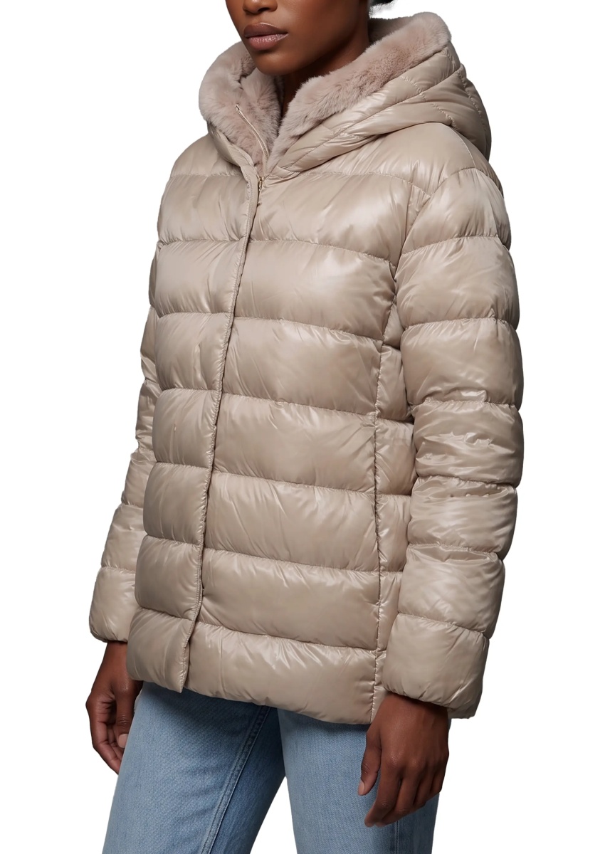 Geaca de Iarna Ultralight Down Jacket With Faux Fur - Img 2