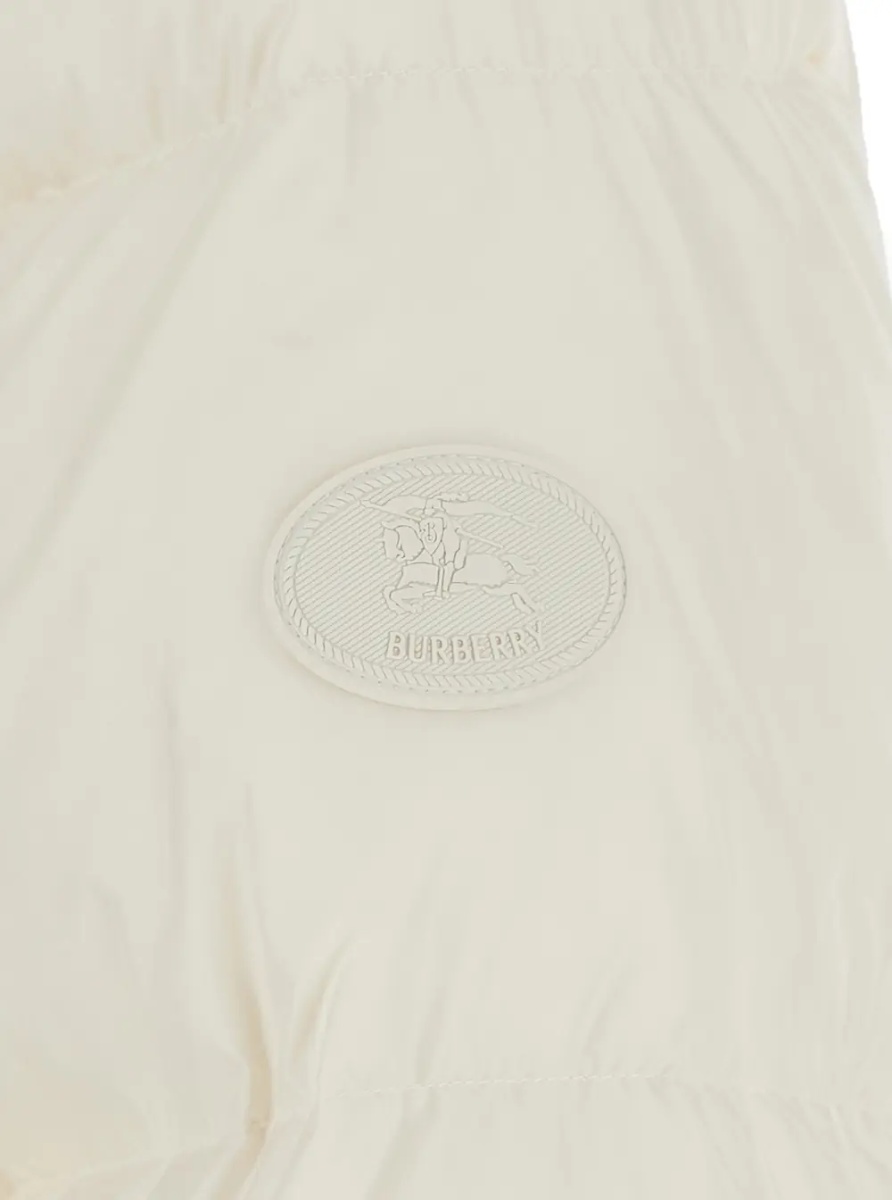 Geaca de Iarna White Puffer Jacket with High Collar and Front Zip Closure in Tech Fabric for Women - Img 3