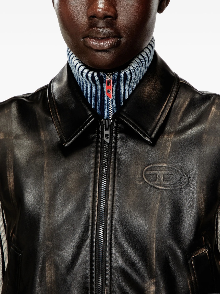 Geaca de piele Diesel neagra - Img 5