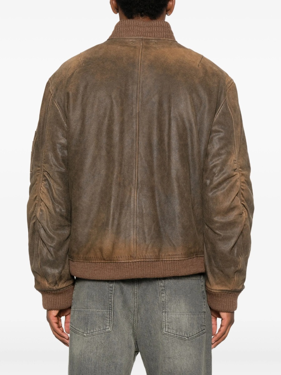 Geaca de piele Golden Goose maro - Img 4