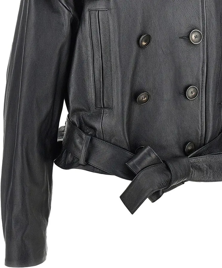 Geaca de Piele Leather double-breasted jacket - Img 2