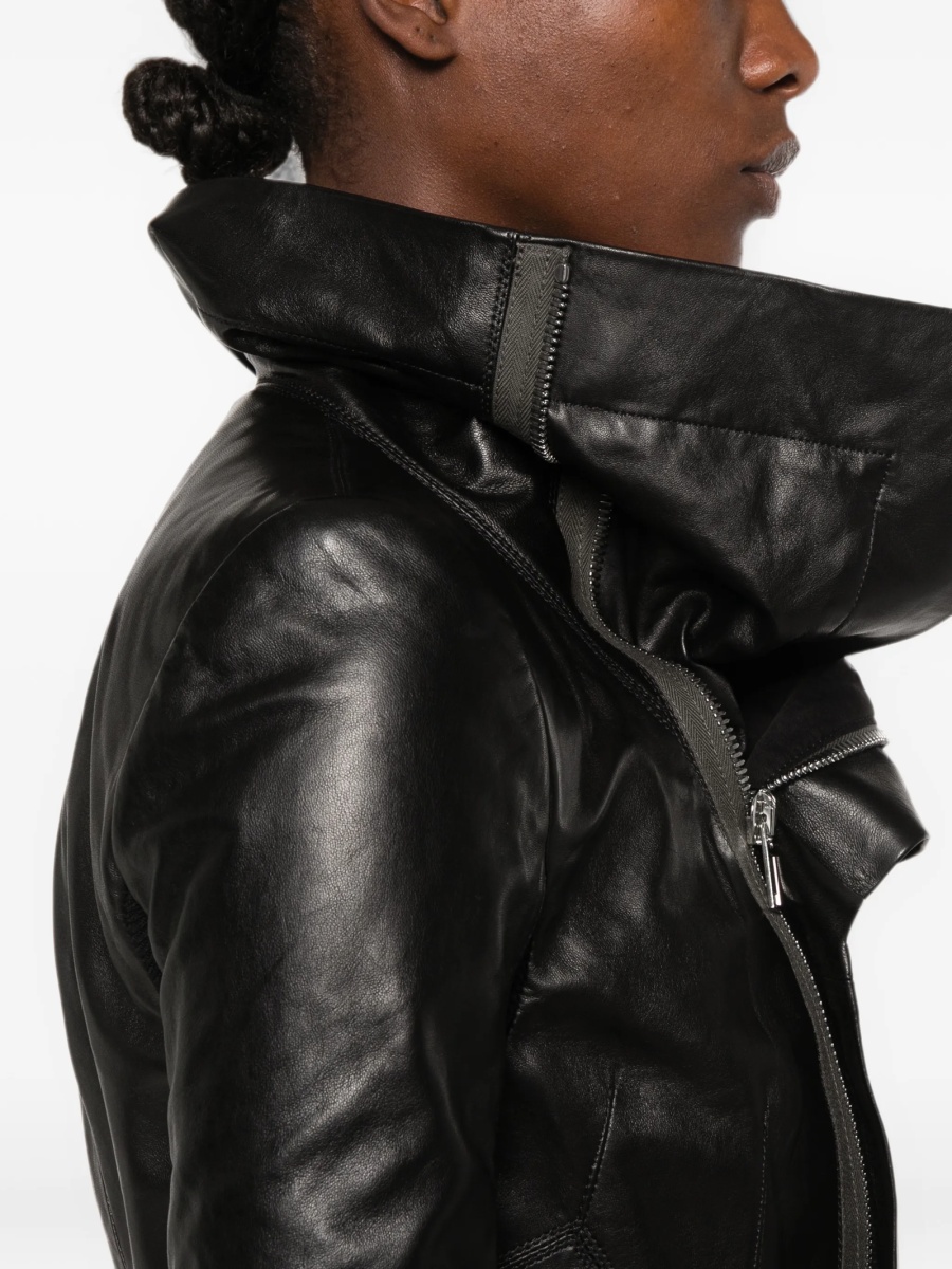 Geaca de piele Rick Owens neagra din piele - Img 5