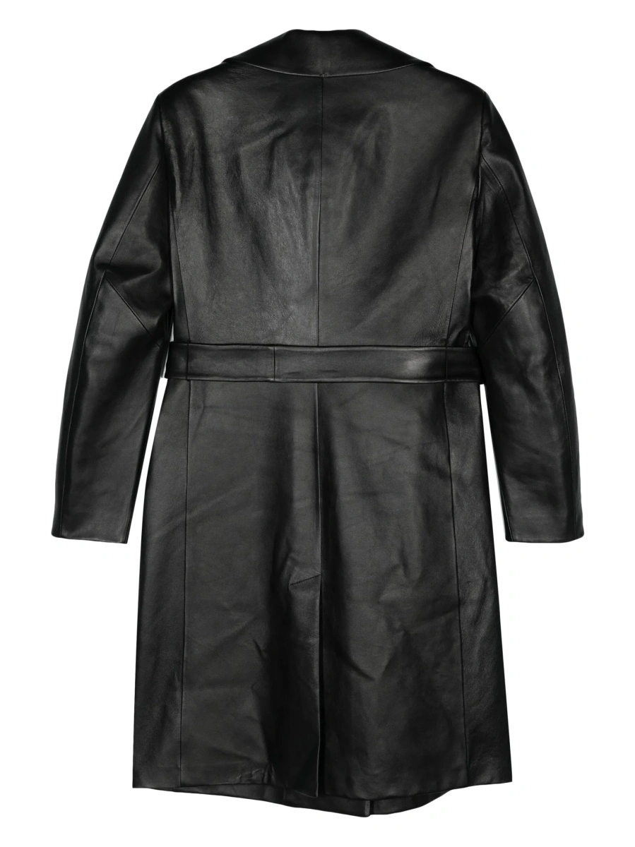 Geaca de piele SPORTMAX neagra din piele - Img 2