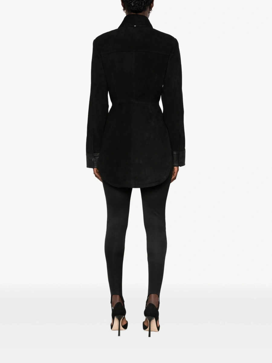 Geaca de piele SPORTMAX neagra din piele - Img 4