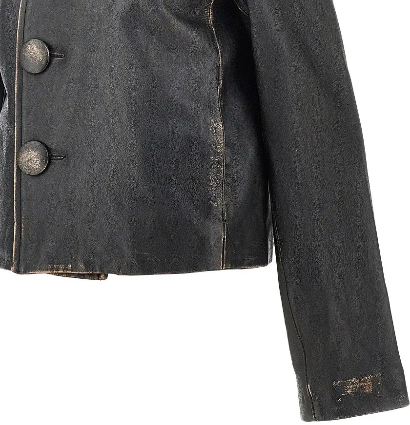 Geaca de Piele Vintage-effect leather jacket - Img 2