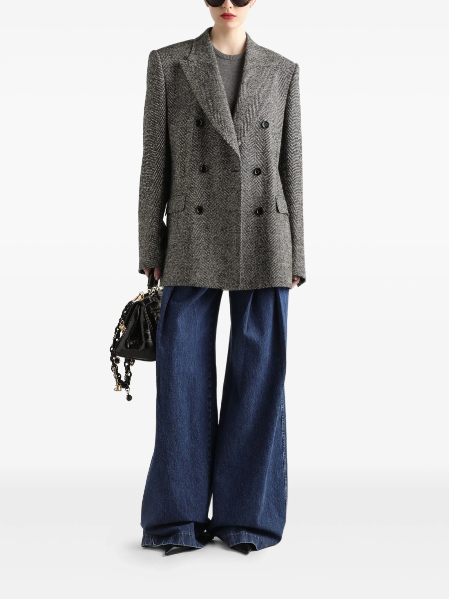 Geaca Oversize Dolce &amp; Gabbana gri din acrilic si polyester - Img 2