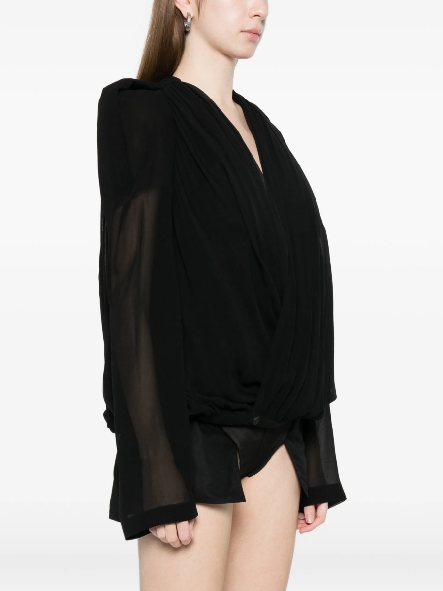 Geaca Oversize Rick Owens neagra din matase - Img 3