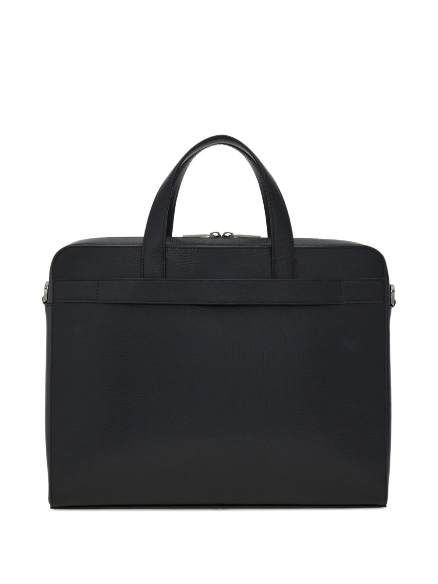 Geanta de laptop Ferragamo gancini neagra din piele - Img 3