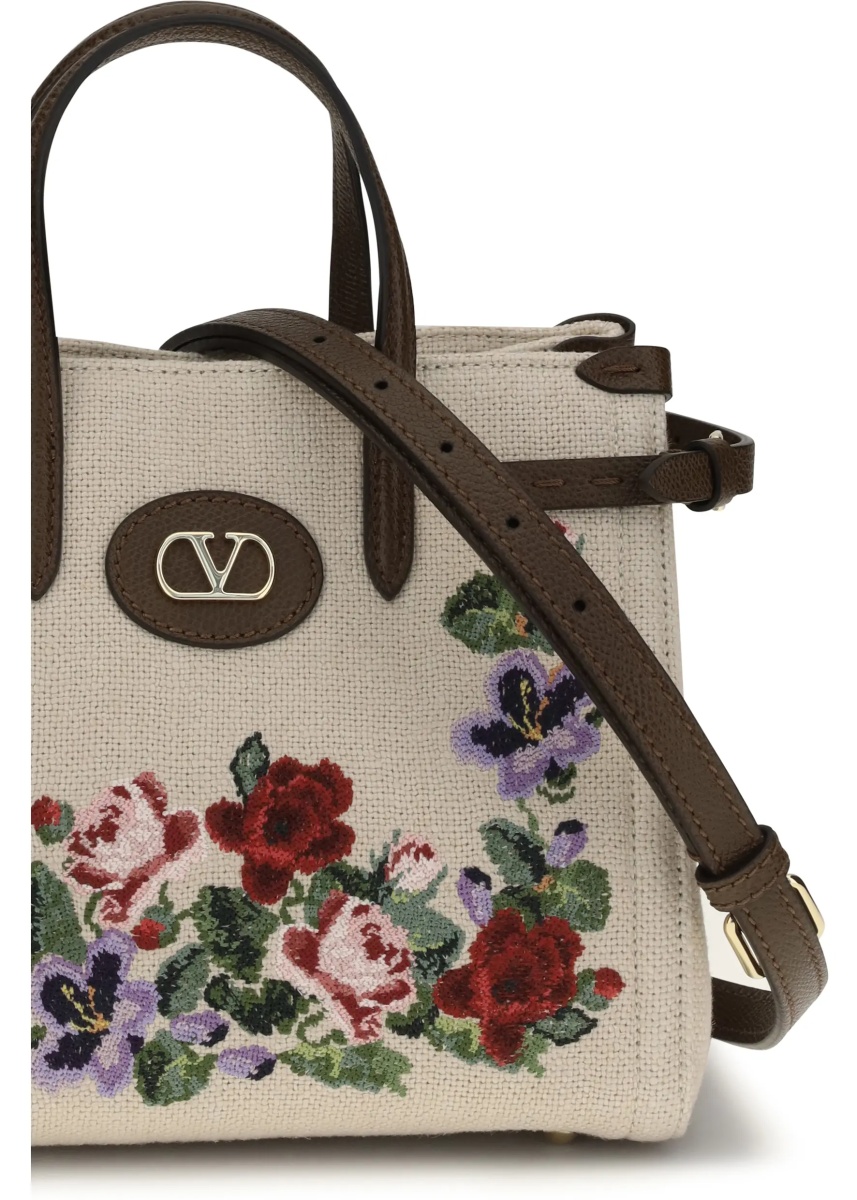 Geanta de mana Antibes Mini Handbag in embroidered linen - Img 4