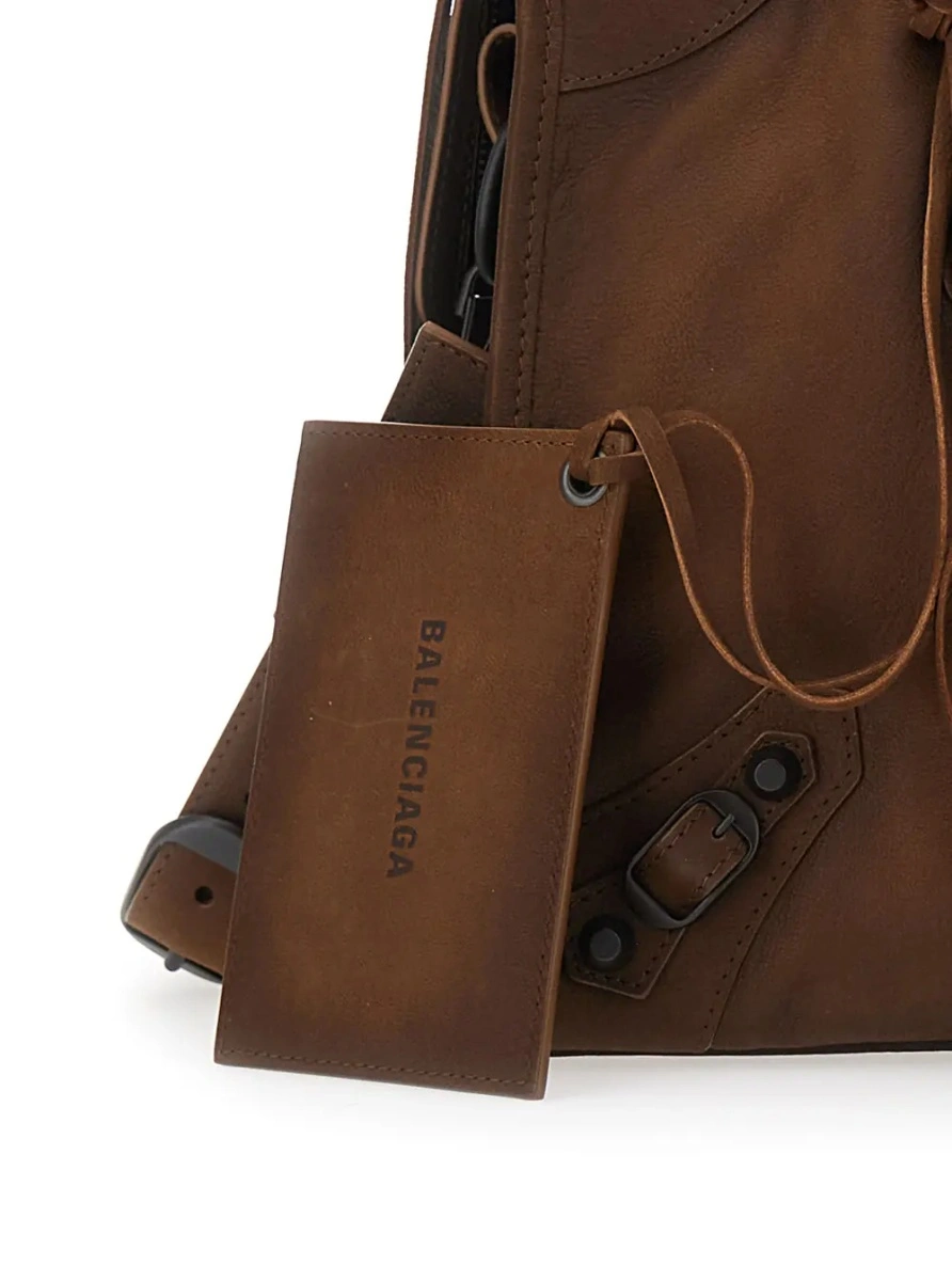 Geanta de mana Balenciaga 'City' maro din piele - Img 3
