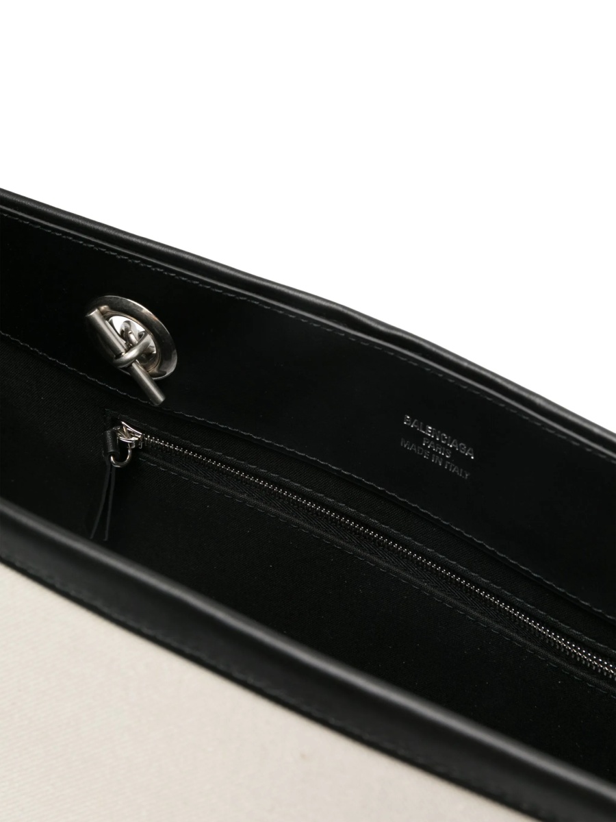 Geanta de mana Balenciaga neutra din piele si material textil - Img 4