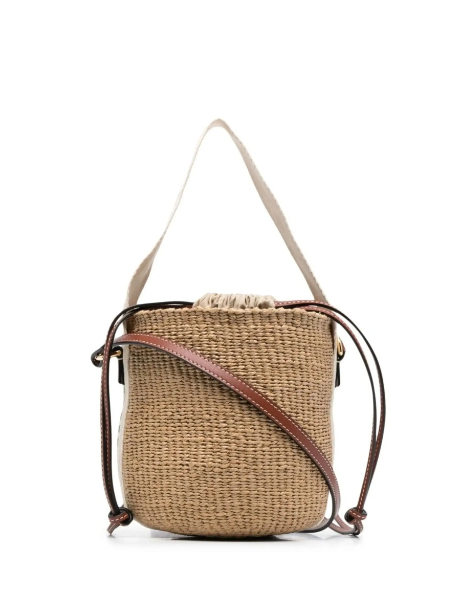 Geanta de mana Beige Raffia 'Woody' Small Handbag - Img 9