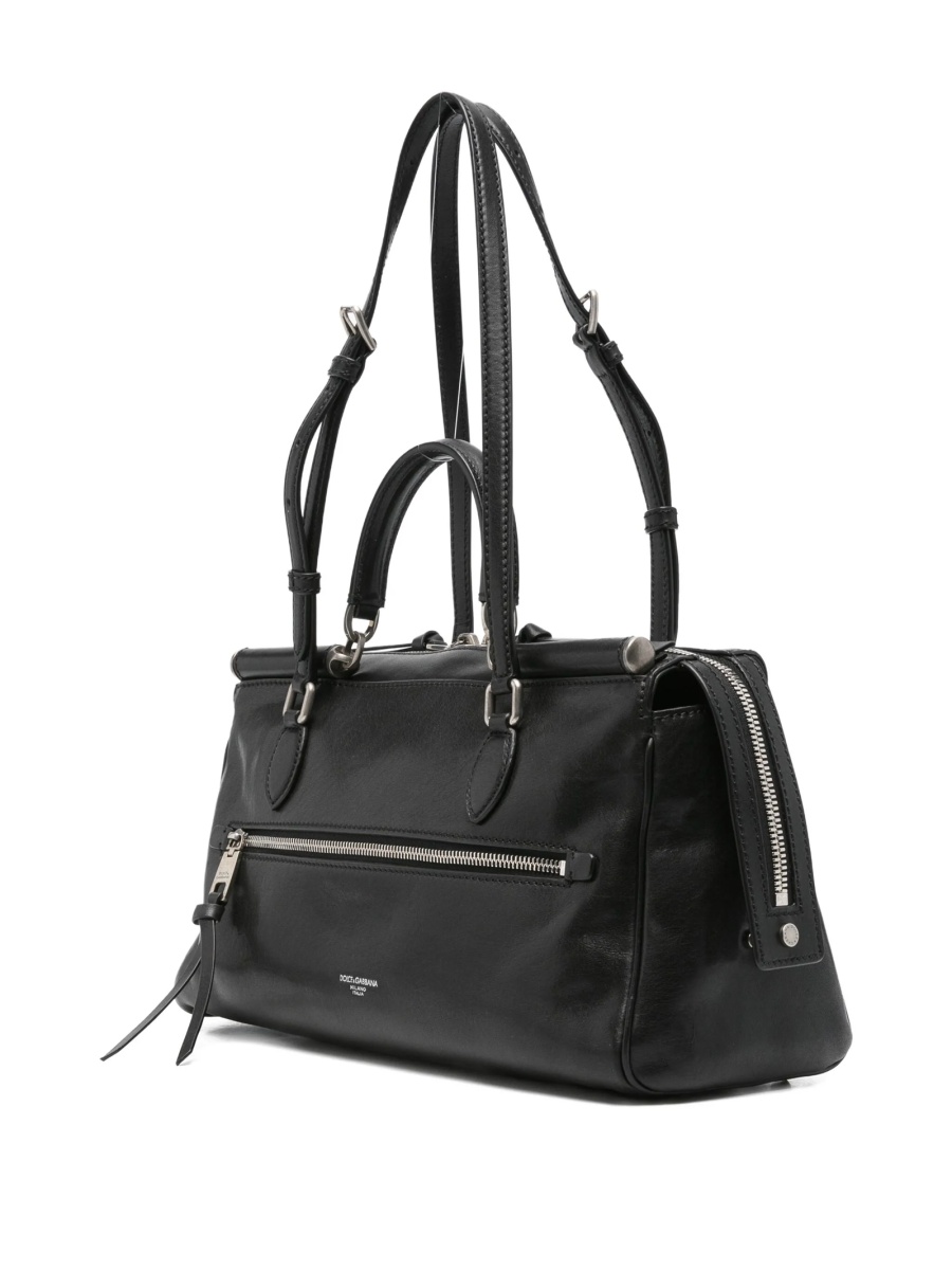 Geanta de mana Dolce &amp; Gabbana neagra din poliuretan si piele - Img 3