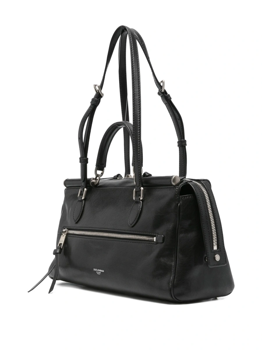 Geanta de mana Dolce &amp; Gabbana neagra din poliuretan si piele - Img 3