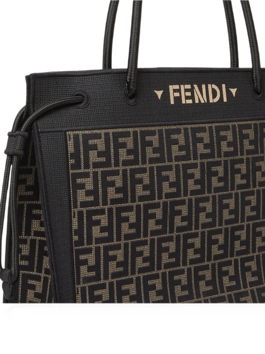 Geanta de mana Fendi neagra din polyester - Img 5