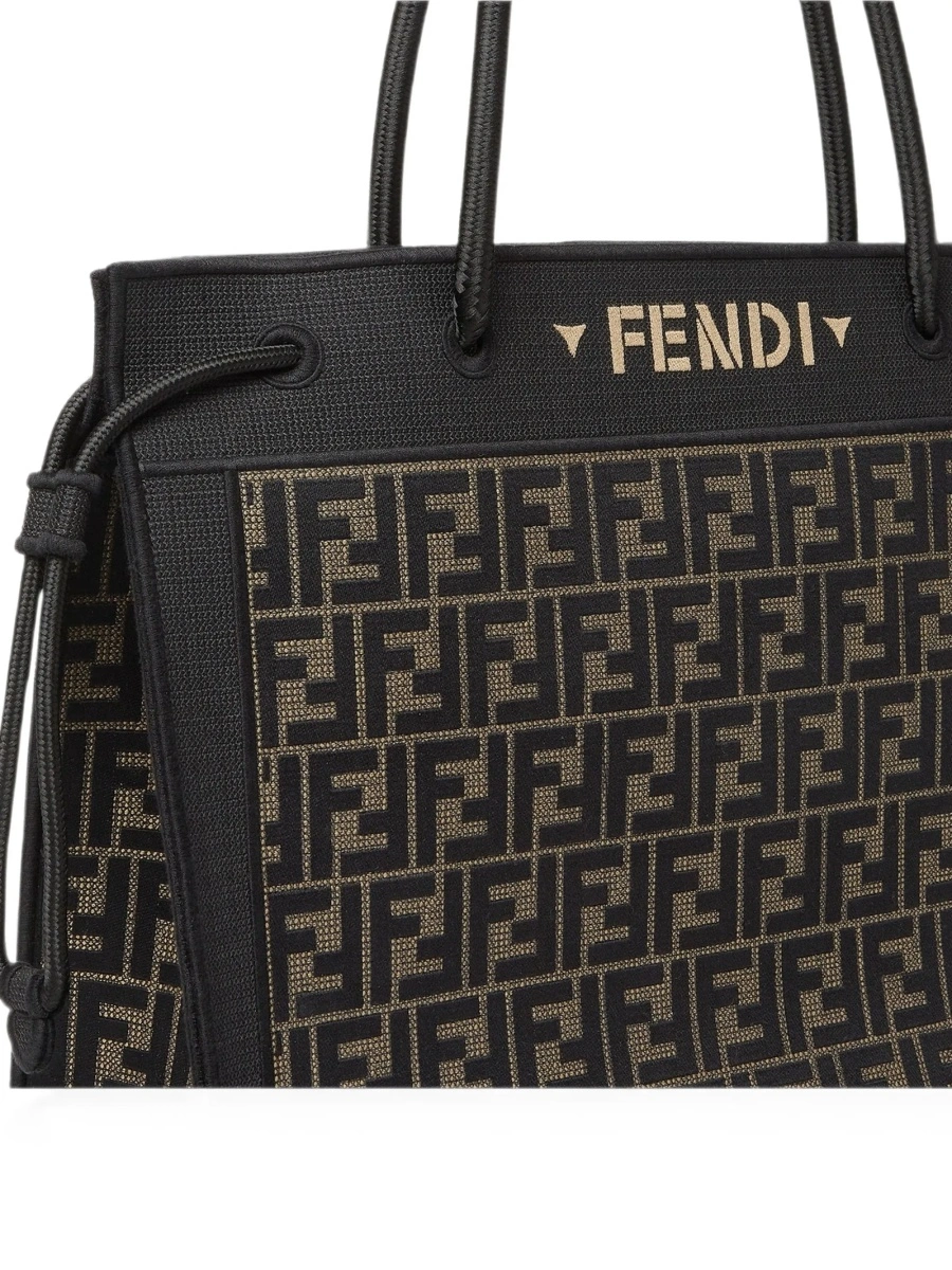 Geanta de mana Fendi neagra din polyester - Img 5