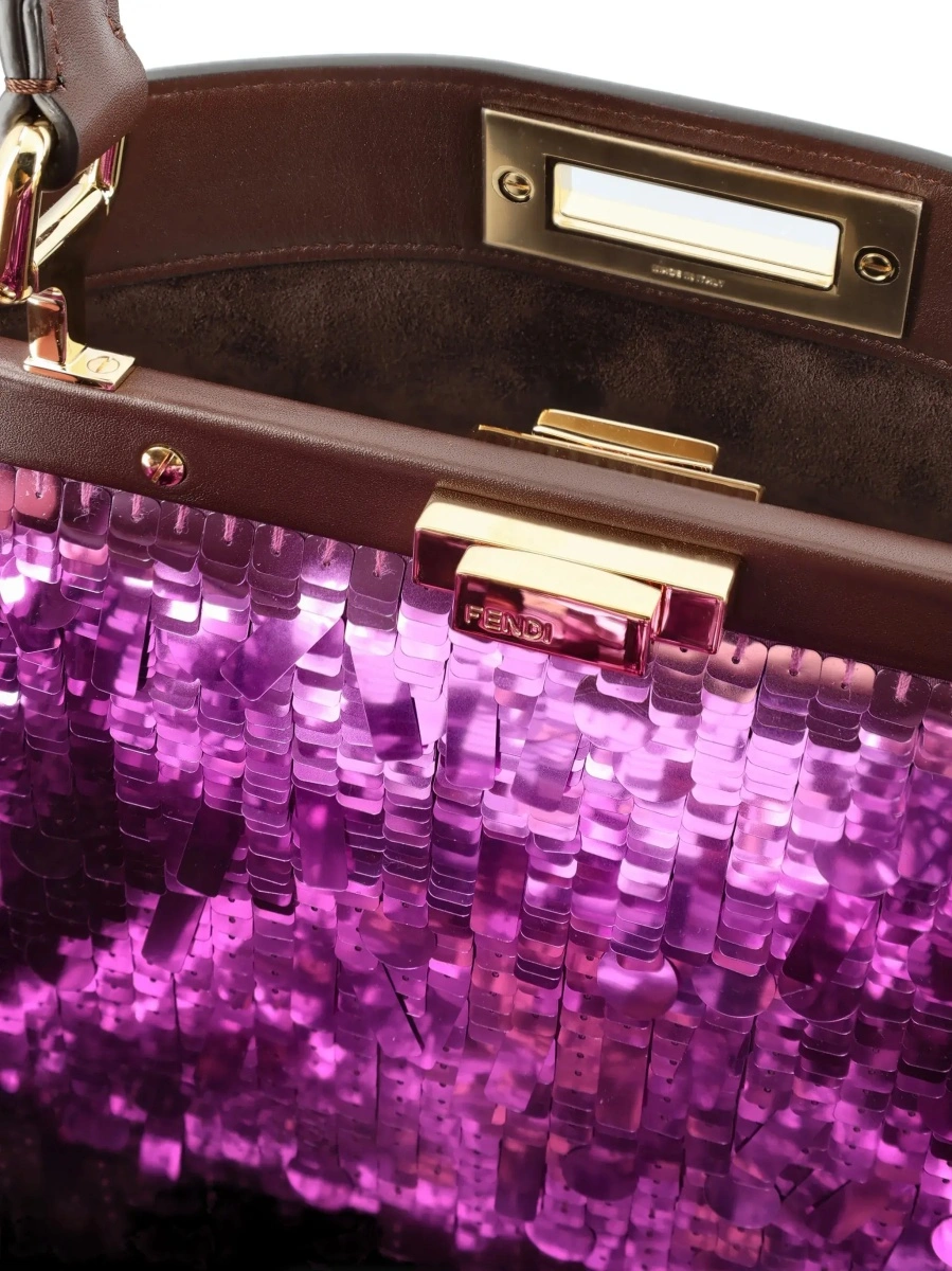 Geanta de mana Fendi 'Peekaboo' maro din piele - Img 6