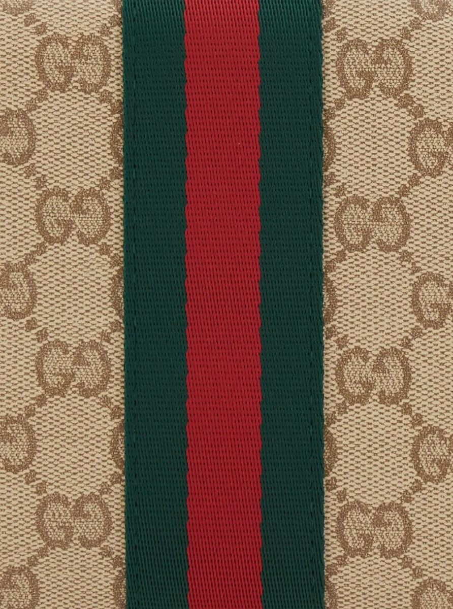 Geanta de mana Gucci bej din textil - Img 3