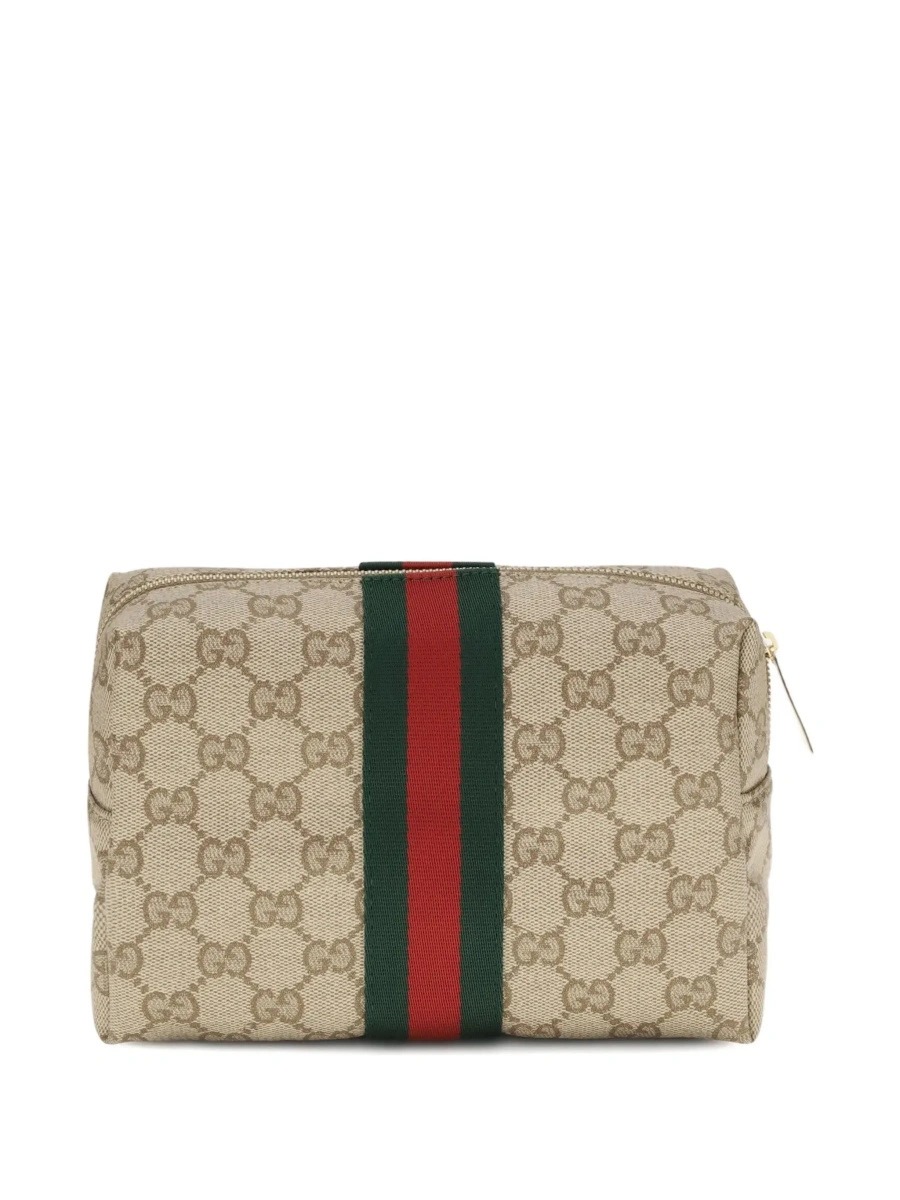Geanta de mana Gucci bej din textil - Img 4