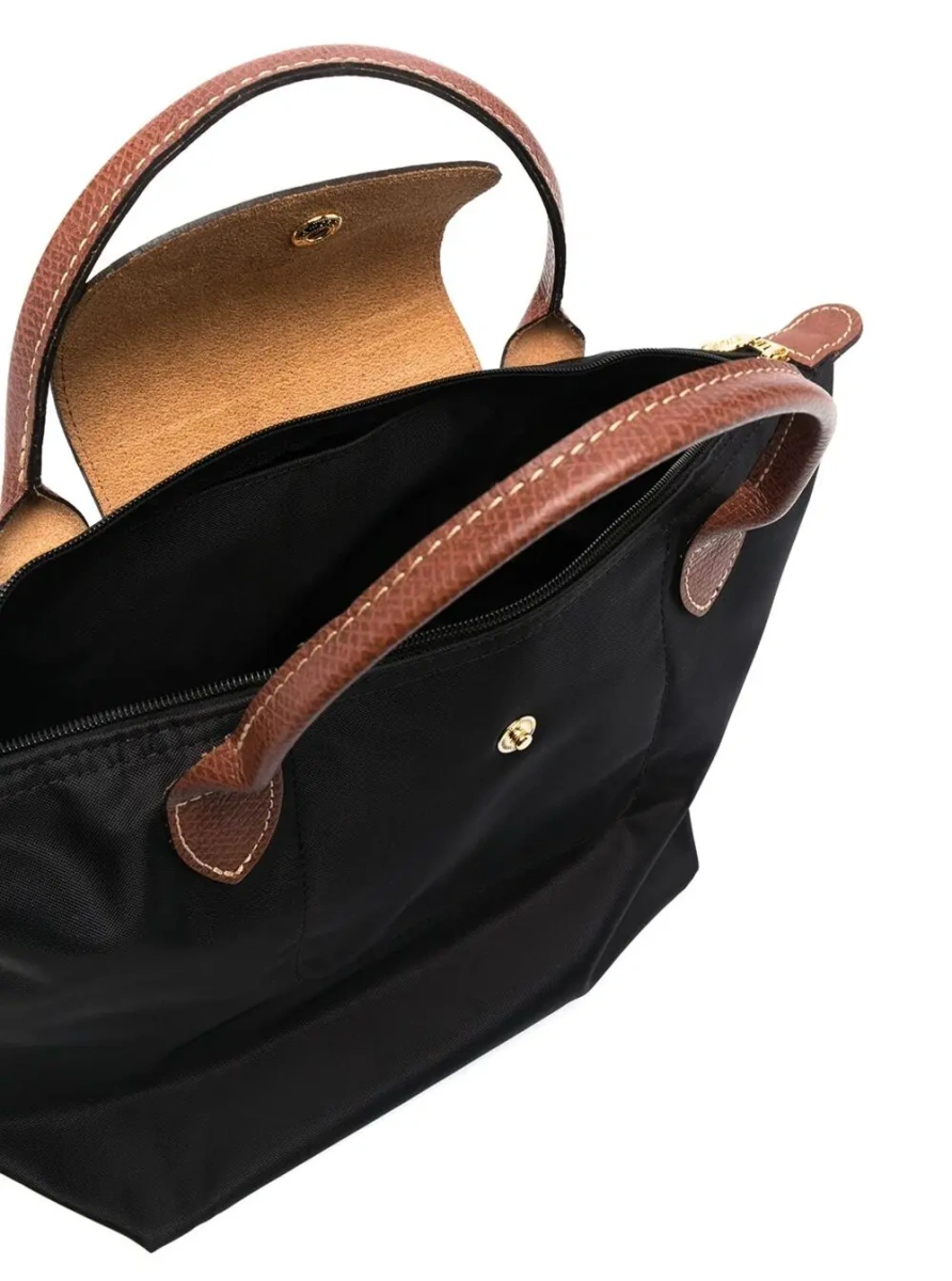 Geanta de mana Handbag 'Le Pliage S' with Engraved Logo in Recycled Canvas Black Women - Img 2