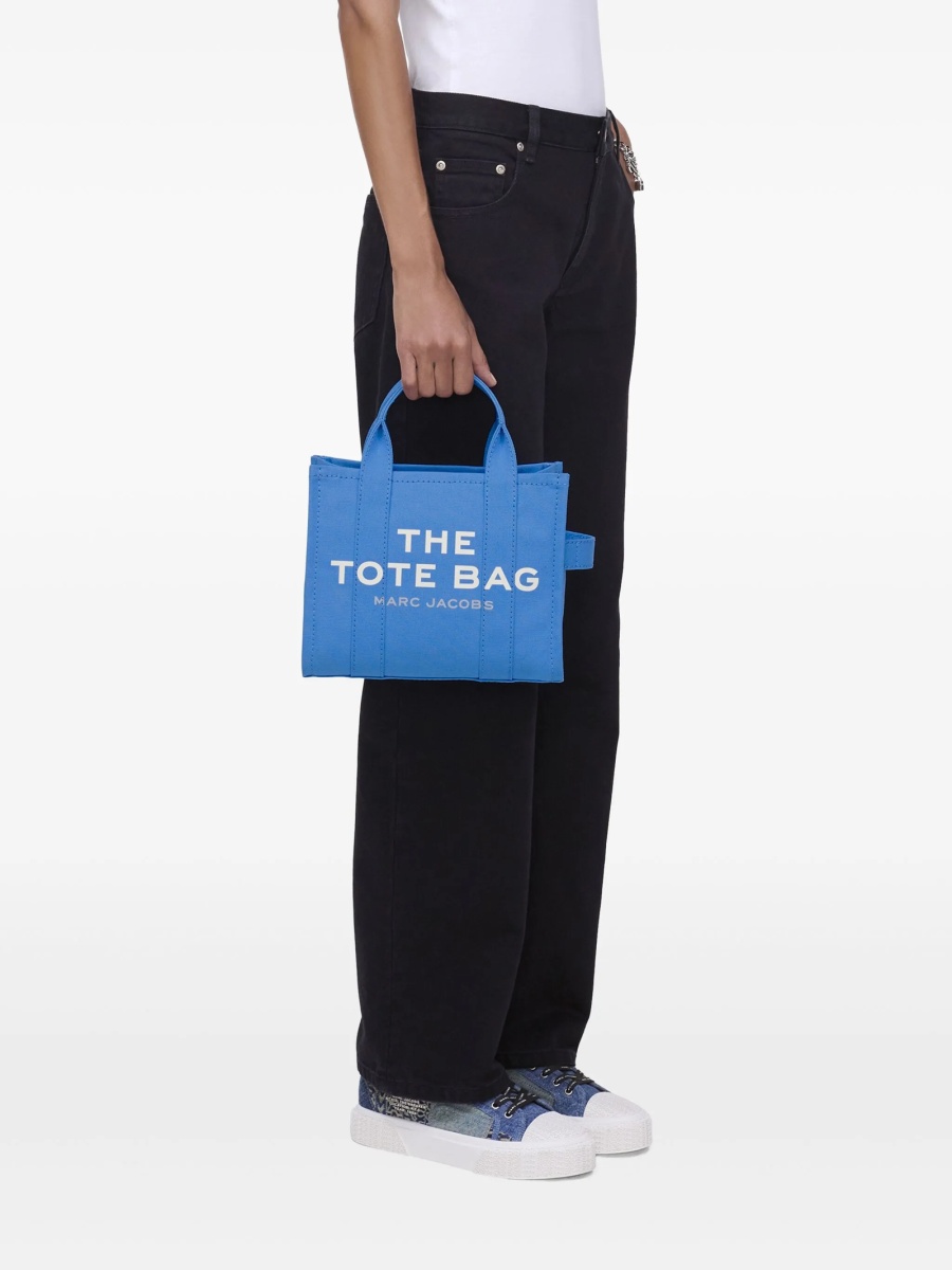 Geanta de mana Marc Jacobs albastra din bumbac - Img 3