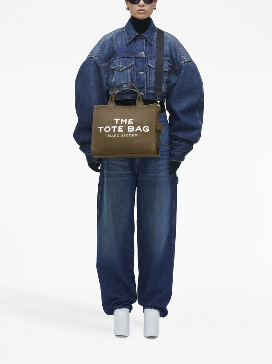 Geanta de mana Marc Jacobs verde din material textil - Img 2