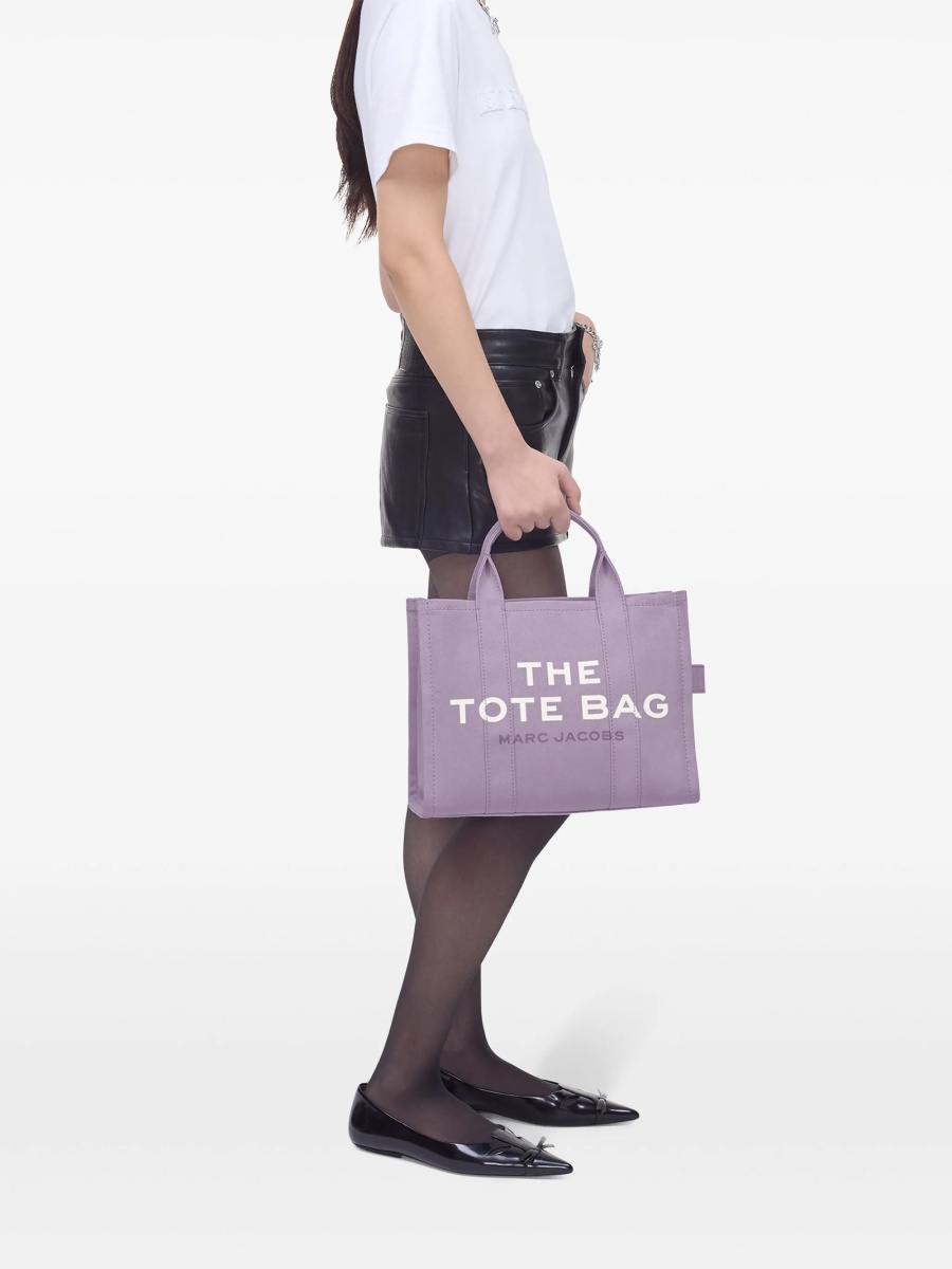Geanta de mana Marc Jacobs violet din bumbac - Img 3