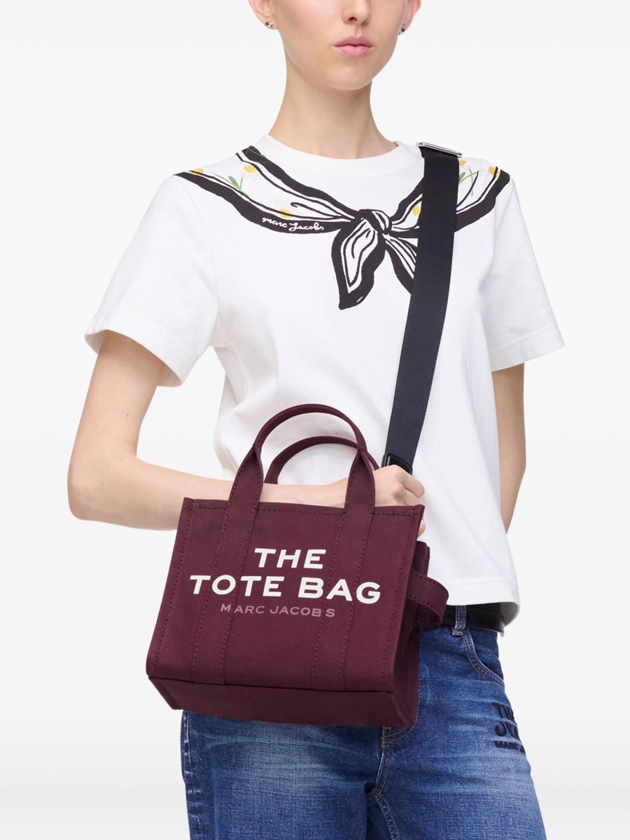Geanta de mana Marc Jacobs violet din bumbac - Img 2
