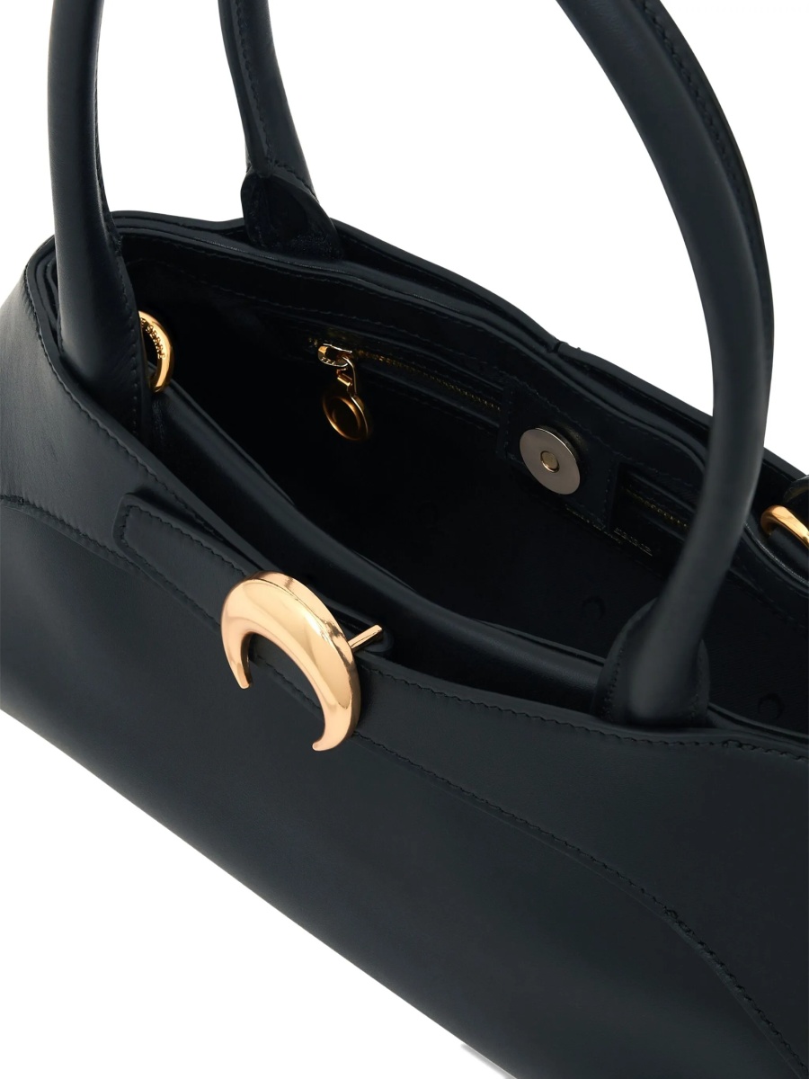 Geanta de mana MARINE SERRE crescent moon neagra din piele - Img 4