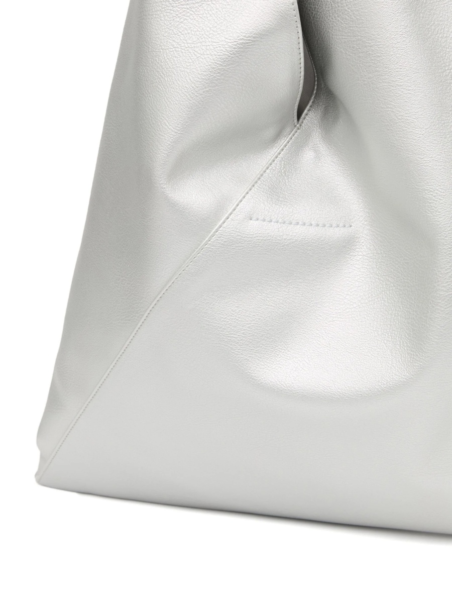 Geanta de mana MM6 Maison Margiela argintie din poliuretan - Img 5